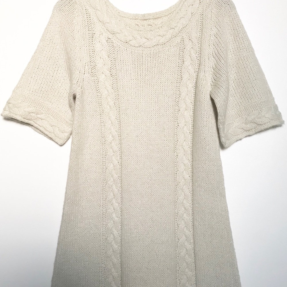 Whitewash Cream Colored Sweater Dress